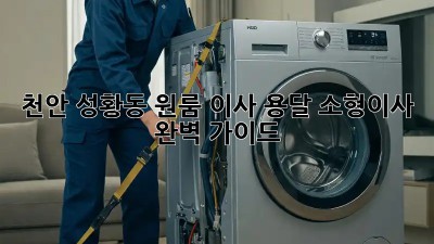 천안 성황동 원룸 이사, 용달 소형이사 완벽 가이드!
